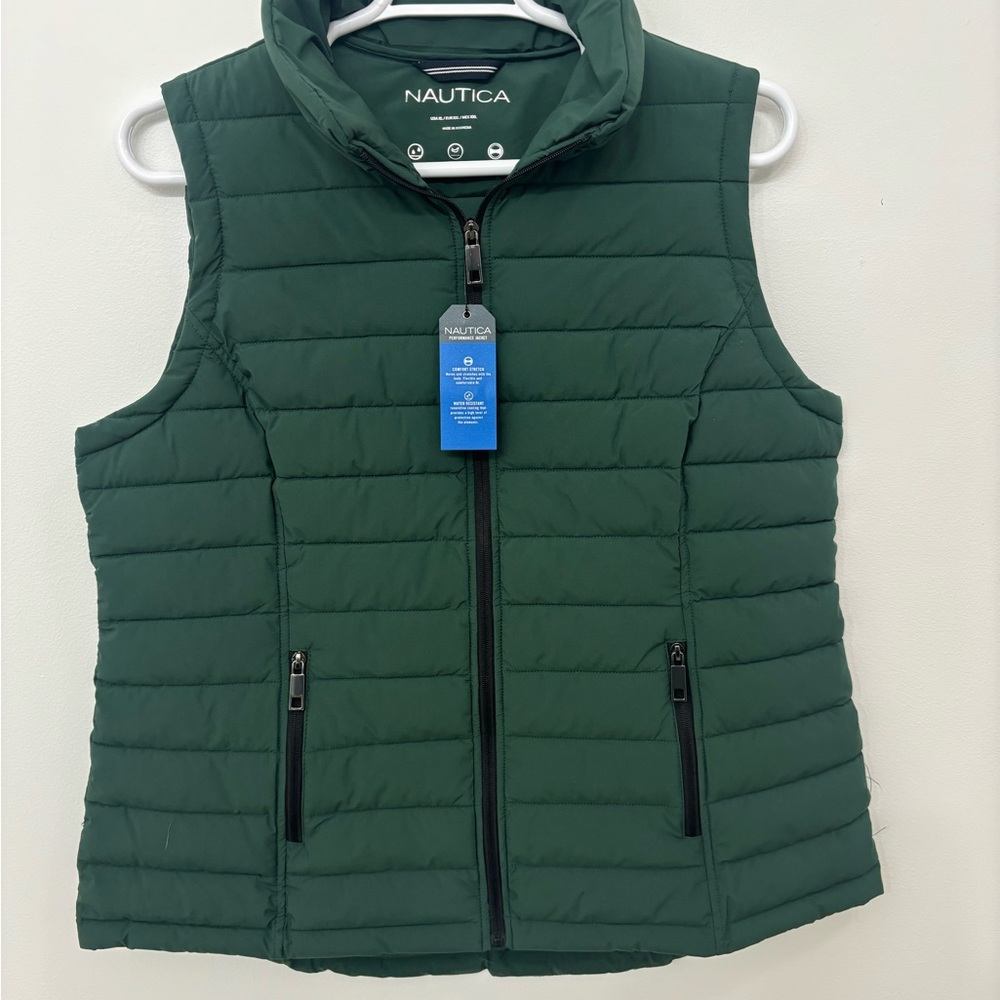 XL New Nautica Forest Green Quilted Vest
